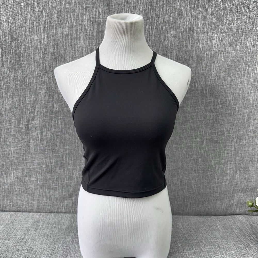 Lululemon Lightweight High Neck Yoga Tank Top Black Activewear Sz 6 PTP flat 16"
